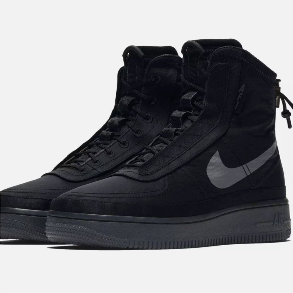 Nike Air Force 1 High Shell Sneakers in Black Graphite 7.5